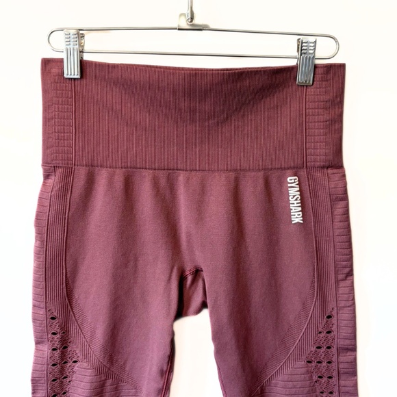 Gymshark Energy Seamless Crop Leggings Plum Size S - Picture 4 of 9